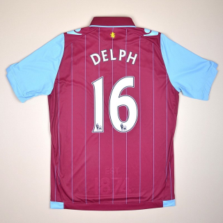 Aston Villa 2014 - 2015 Home Shirt #16 Delph (Very good) M