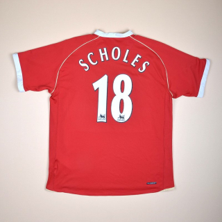 Manchester United 2006 - 2007 Home Shirt #18 Scholes (Very good) L