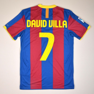 Barcelona 2010 - 2011 Home Shirt #7 David Villa (Excellent) S
