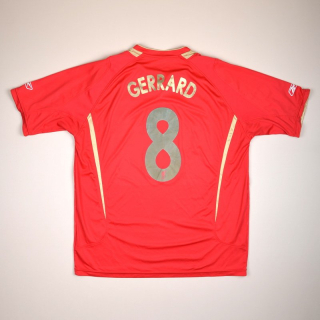 Liverpool 2005 - 2006 Champions League Home Shirt #8 Gerrard (Very good) XL