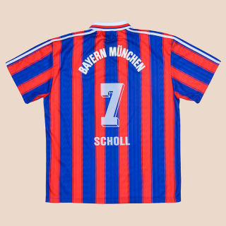 Bayern Munich 1995 - 1997 Home Shirt #7 Scholl (Very good) XL