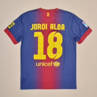 Barcelona 2012 - 2013 Home Shirt #18 Jordi Alba (Good) S