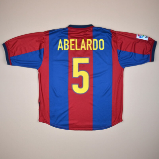 Barcelona 1998 - 2000 Home Shirt #5 Abelardo (Very good) L