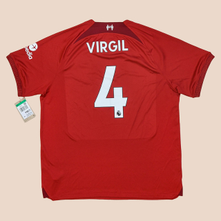 Liverpool 2022 - 2023 'BNWT' Home Shirt #4 Virgil (New with tags) XL