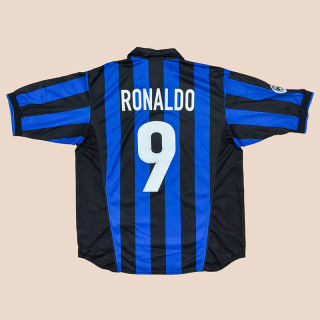 Inter Milan 1998 - 1999 Home Shirt #9 Ronaldo (Very good) L
