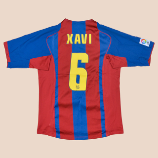Barcelona 2004 - 2005 Home Shirt #6 Xavi (Excellent) L