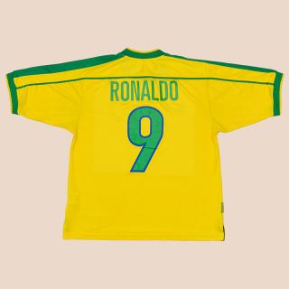 Brazil  1998 - 2000 Home Shirt #9 Ronaldo (Very good) M