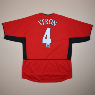 Manchester United 2002 - 2003 Home Shirt #4 Veron (Very good) L