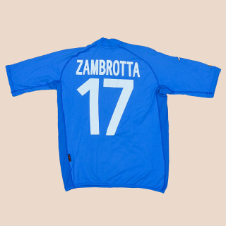 Italy 2002 Home Shirt #17 Zambrotta (Very good) XL