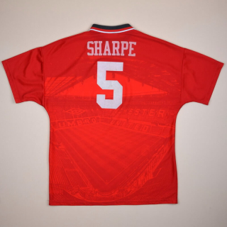 Manchester United 1994 - 1996 Home Shirt #5 Sharpe (Good) L