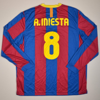 Barcelona 2010 - 2011 Home Shirt #8 Iniesta (Very good) XXL