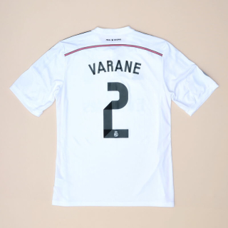 Real Madrid 2014 - 2015 'Signed' Home Shirt #2 Varane (Good) XL