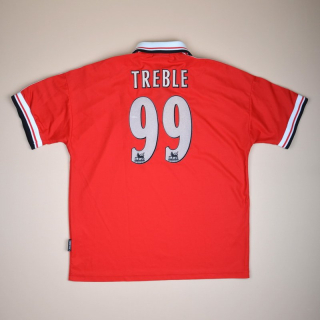 Manchester United 1998 - 2000 Home Shirt #99 Treble (Very good) XL