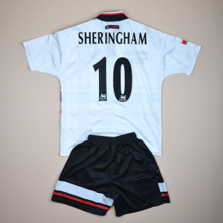 Manchester United 1997 - 1999 'Premiership Champions' Away Full kit #10 Sheringham  (Good) YXL