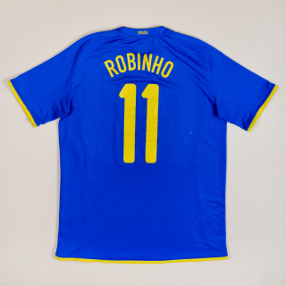 Brazil  2008 - 2009 Away Shirt #11 Robinho (Good) L