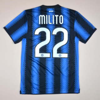 Inter Milan 2010 - 2011 Home Shirt #22 Milito (Very good) S