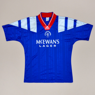 Rangers 1992 - 1994 Home Shirt (Excellent) XL
