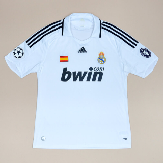 Real Madrid 2008 - 2009 Champions League Home Shirt (Good) L