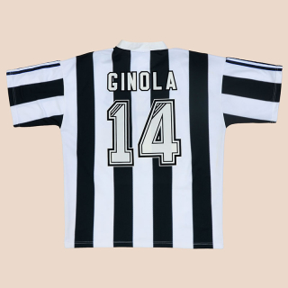 Newcastle 1995 - 1997 'Signed' Home Shirt #14 Ginola (Very good) XL