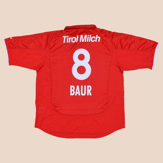 Tirol Innsbruck 2000 - 2002 Match Issue Signed Away Shirt #8 Baur (Very good) XL