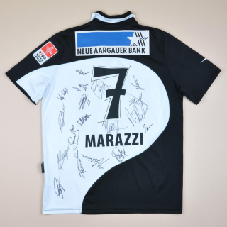 FC Aarau 2008 - 2010 Match issue Signed Home Shirt #7 Marazzi (Very good) S