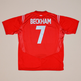 England 2004 - 2006 Away Shirt #7 Beckham (Very good) XL