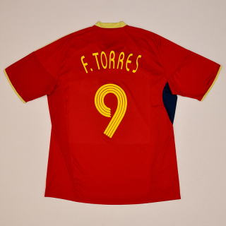 Spain 2009 Confederations Cup Home Shirt #9 Torres (Very good) XL
