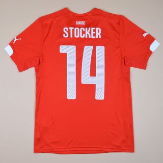Switzerland  2014 - 2015 Home Shirt #14 Stocker (Excellent) S