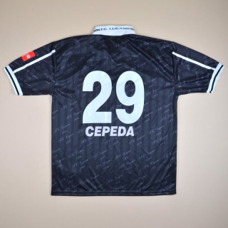 Lugano 2000 - 2001 Match Issue Home Shirt #29 Cepeda (Very good) XXL