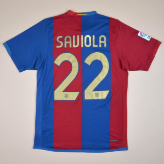 Barcelona 2006 - 2007 Home Shirt #22 Saviola (Very good) S
