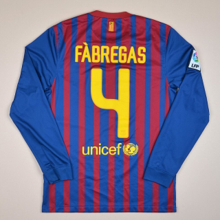 Barcelona 2011 - 2012 Home Shirt #4 Fabregas (Very good) S