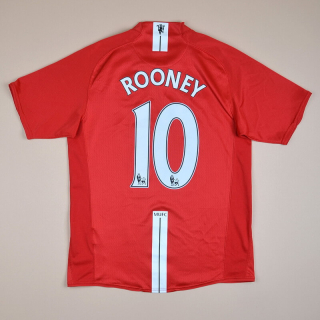Manchester United 2007 - 2009 Home Shirt #10 Rooney (Excellent) S