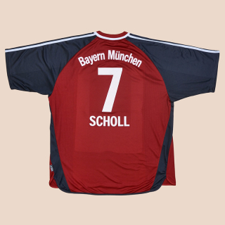 Bayern Munich 2001 - 2002 Home Shirt #7 Scholl (Very good) XXL