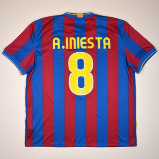Barcelona 2009 - 2010 Home Shirt #8 Iniesta (Very good) XL
