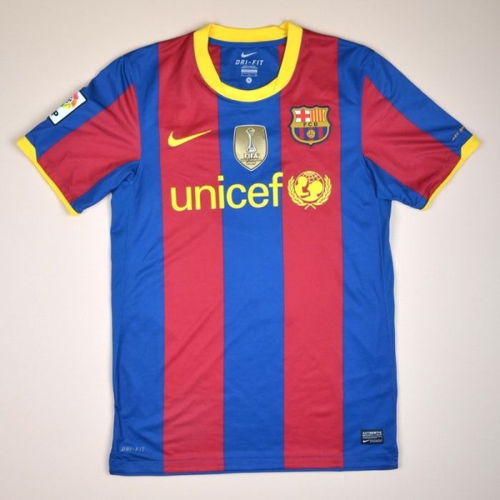 2010/11 Barcelona Away outlet Jersey #7 David Villa Sz L Nike Soccer Football Dri Fit