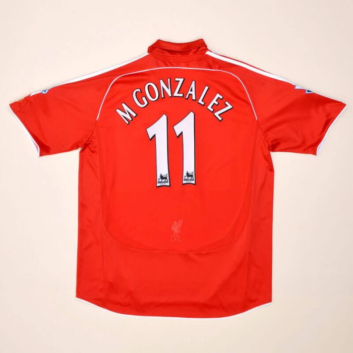 Liverpool 2006 2008 Home Shirt 11 M. Gonzalez Good XL for sale Vintage Sports Fashion