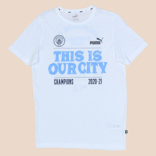 Manchester City 2020 - 2021 'Champions' Cotton Tee (Excellent) S