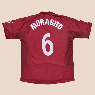 Reggina 2003 - 2004 Match Issue Home Shirt #6 Morabito (Very good) XL