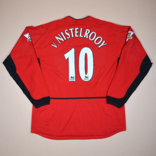 Manchester United 2003 - 2004 Home Shirt #10 v. Nistelrooy (Very good) XL