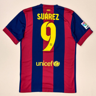 Barcelona 2014 - 2015 Home Shirt #9 Suarez (Very good) S