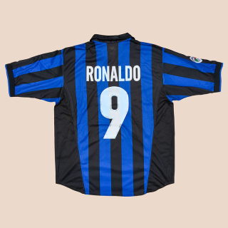 Inter Milan 1998 - 1999 Home Shirt #9 Ronaldo (Very good) L