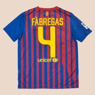 Barcelona 2011 - 2012 Home Shirt #4 Fabregas (Very good) YXL