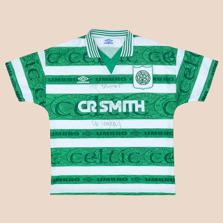 Celtic 1995 - 1997 'Signed by van Hooijdonk' Home Shirt (Very good) L