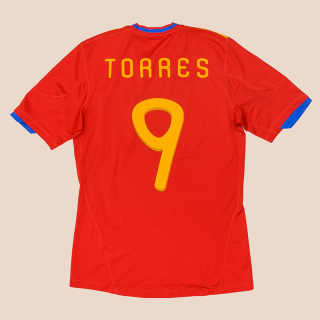 Spain 2009 - 2010 Home Shirt #9 Torres (Good) S