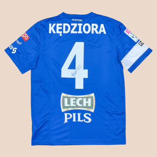 Lech Poznan 2013 - 2014 Match Worn Signed Home Shirt #4 Kedziora (Excellent) L