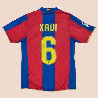 Barcelona 2007 - 2008 Home Shirt #6 Xavi (Good) S