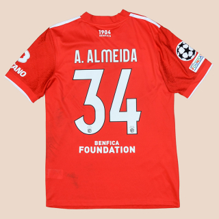 Benfica 2021 - 2022 Match Worn Home Shirt #34 A.Almeida (Very good) M