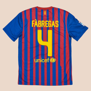 Barcelona 2011 - 2012 Home Shirt #4 Fabregas (Good) M