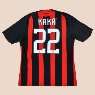 AC Milan 2008 - 2009 UEFA Cup Home Shirt #22 Kaka (Good) L