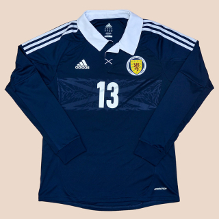 Scotland 2011 - 2013 Match Issue Home Shirt #13 (Excellent) L